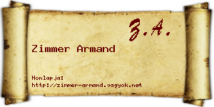 Zimmer Armand névjegykártya